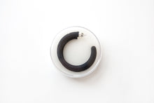 Load image into Gallery viewer, Black Hoops, Algatite 3D Printed Nylon Earrings, Sterling Silver 
