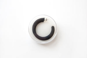 Black Hoops, Algatite 3D Printed Nylon Earrings, Sterling Silver 