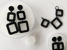 Load image into Gallery viewer, Two Squares Drop Earrings