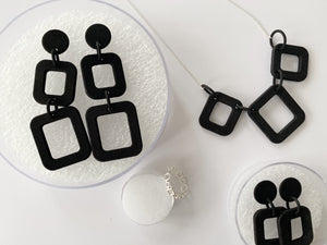 Two Squares Drop Earrings